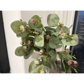 DEKO FLORALE, Gren med blade og lyserd br, 36cm