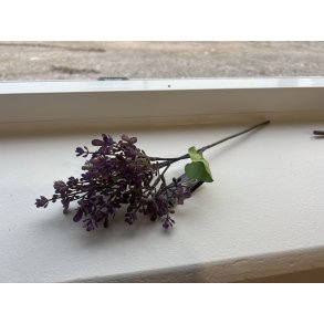 DEKO FLORALE, Gren med lilla blomst, 37cm