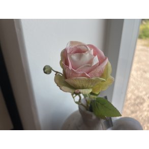 DEKO FLORALE, Kunstig rose, 44cm, lyserd