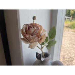 DEKO FLORALE, Kunstig rose, 44cm, fersken