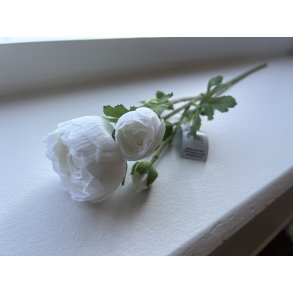 DEKO FLORALE, Kunstig ranunkel, 50 cm, hvid