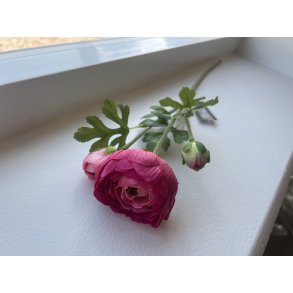 DEKO FLORALE, Kunstig ranunkel, 50 cm, mrk lyserd
