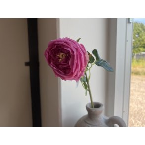 DEKO FLORALE, Kunstig rose, 59 cm, fuschia, real touch