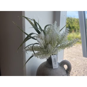 DEKO FLORALE, Rvehale med 4 grene, 40cm, hvid