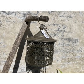 DEKO FLORALE, Lanterne med kde og krog, H27 cm.