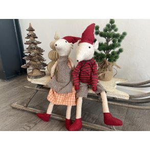 Chic Antique, Noa & Noel Julemus siddende st med 2, 60 cm hj