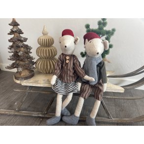 Chic Antique, Asger & Agnes Julemus siddende st med 2, 60 cm hj