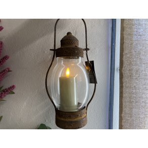 DEKO FLORALE, Lysestage med glas, rust farve