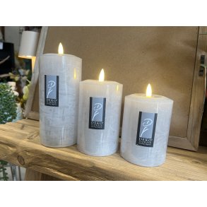 DEKO FLORALE, Bloklys LED, gr, 7,6 cm. i diameter