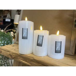 DEKO FLORALE, Bloklys LED, hvid, 7,6 cm. i diameter