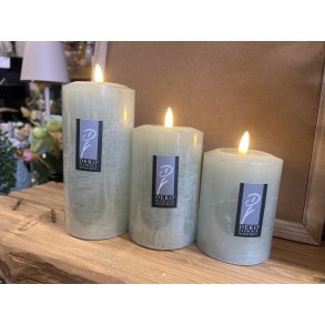 DEKO FLORALE, Bloklys LED, lys grn, 7,6 cm. i diameter