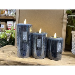 DEKO FLORALE, Bloklys LED, titanium, 7,6 cm. i diameter