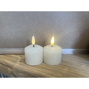 DEKO FLORALE, Bloklys LED, cream, st med 2 stk., 5,2 cm