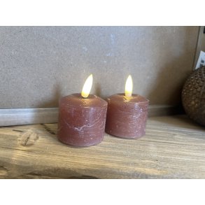 DEKO FLORALE, Bloklys LED, brun, st med 2 stk., 5,2 cm