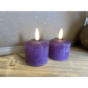 DEKO FLORALE, Bloklys LED, lilla, st med 2 stk., 5,2 cm