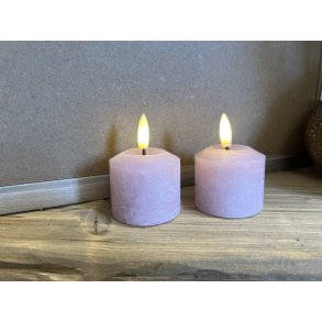 DEKO FLORALE, Bloklys LED, lyserd, st med 2 stk., 5,2 cm