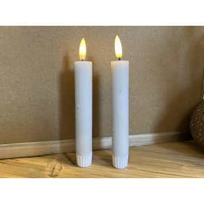 DEKO FLORALE, Bedelys (14 cm.) LED, gr, 2 stk., 2. sortering