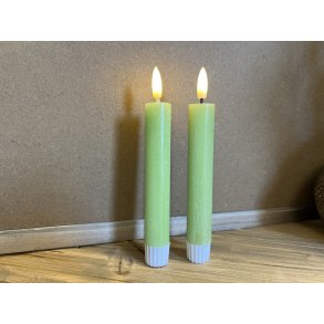 DEKO FLORALE, Bedelys (14 cm.) LED, frisk grn, 2 stk., 2. sortering