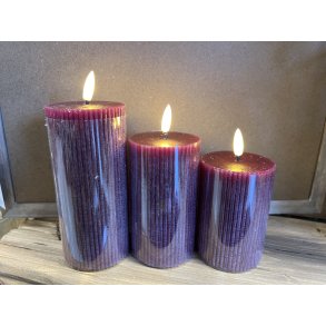 DEKO FLORALE, Bloklys LED, bordeaux, 7 cm. i diameter