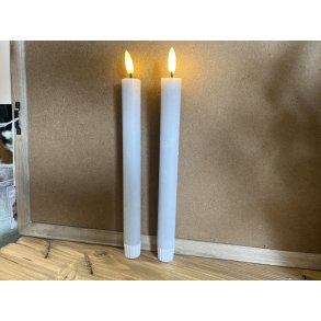 DEKO FLORALE, Kronelys (24 cm.) LED, gr, 2 stk., 2. sortering