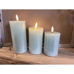 DEKO FLORALE, Bloklys LED, lys grn, 7 cm. i diameter