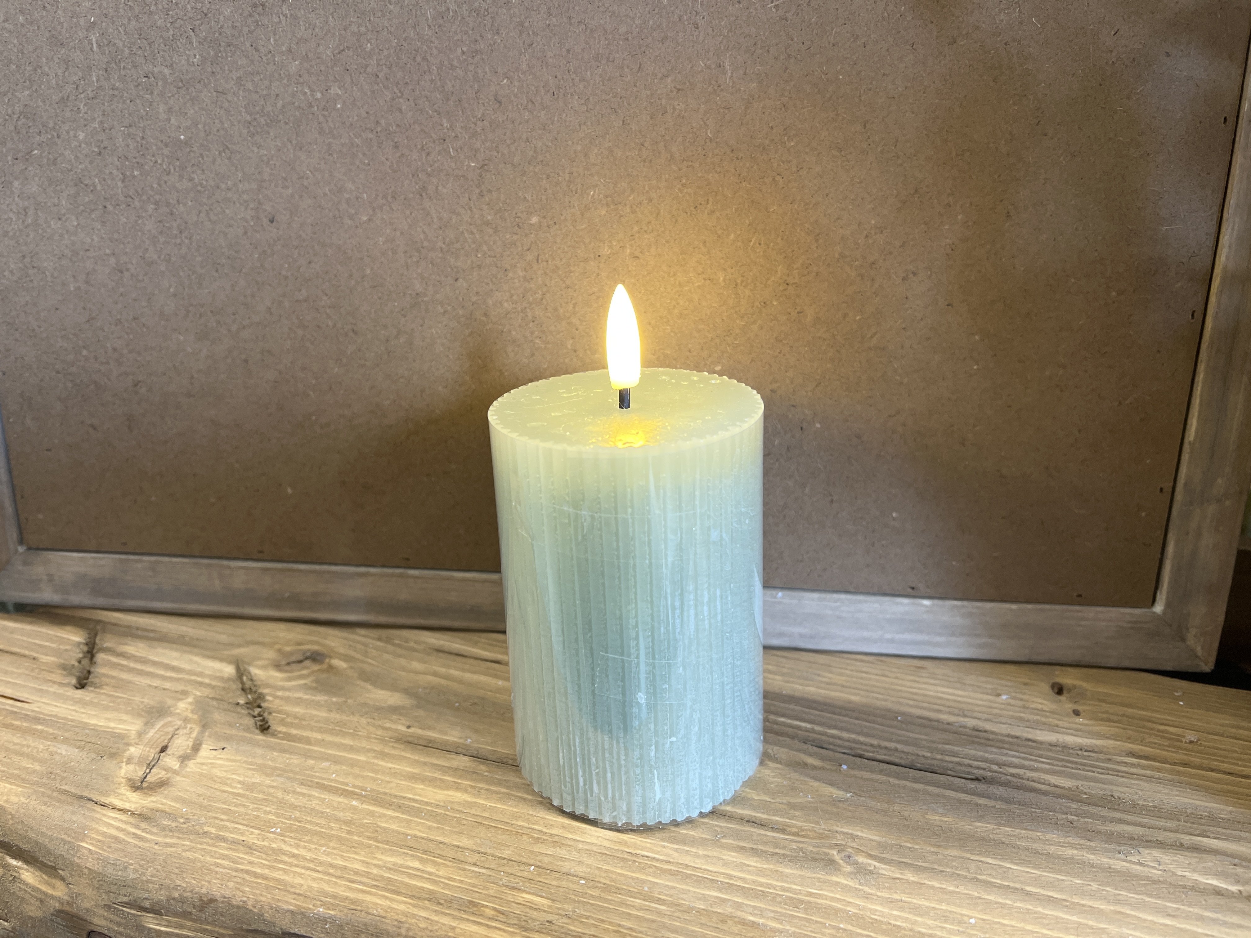 DEKO FLORALE, Bloklys LED, lys gr�n, 7 cm. i diameter