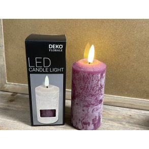 DEKO FLORALE, Bloklys LED, Lilla, 5,2/H10 cm.