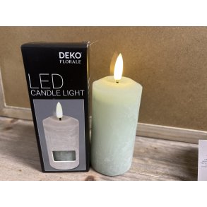 DEKO FLORALE, Bloklys LED, lys grn, 5,2/H10 cm.