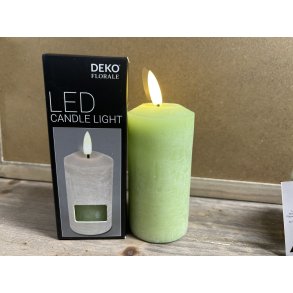 DEKO FLORALE, Bloklys LED, frisk grn, 5,2/H10 cm.