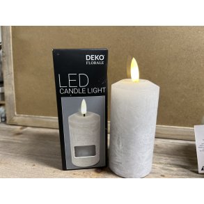 DEKO FLORALE, Bloklys LED, gr, 5,2/H10 cm.