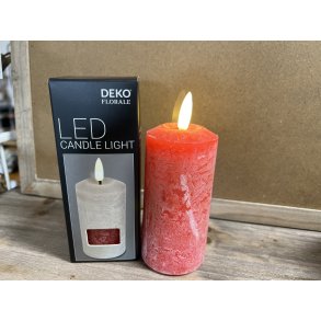 DEKO FLORALE, Bloklys LED, rd, 5,2/H10 cm.