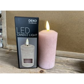 DEKO FLORALE, Bloklys LED, lyserd, 5,2/H10 cm.