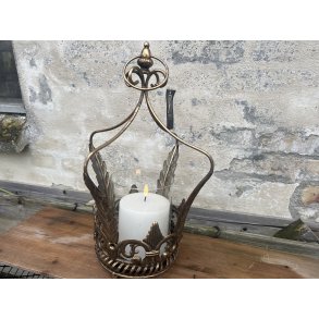 DEKO FLORALE, Lanterne med glas, krone