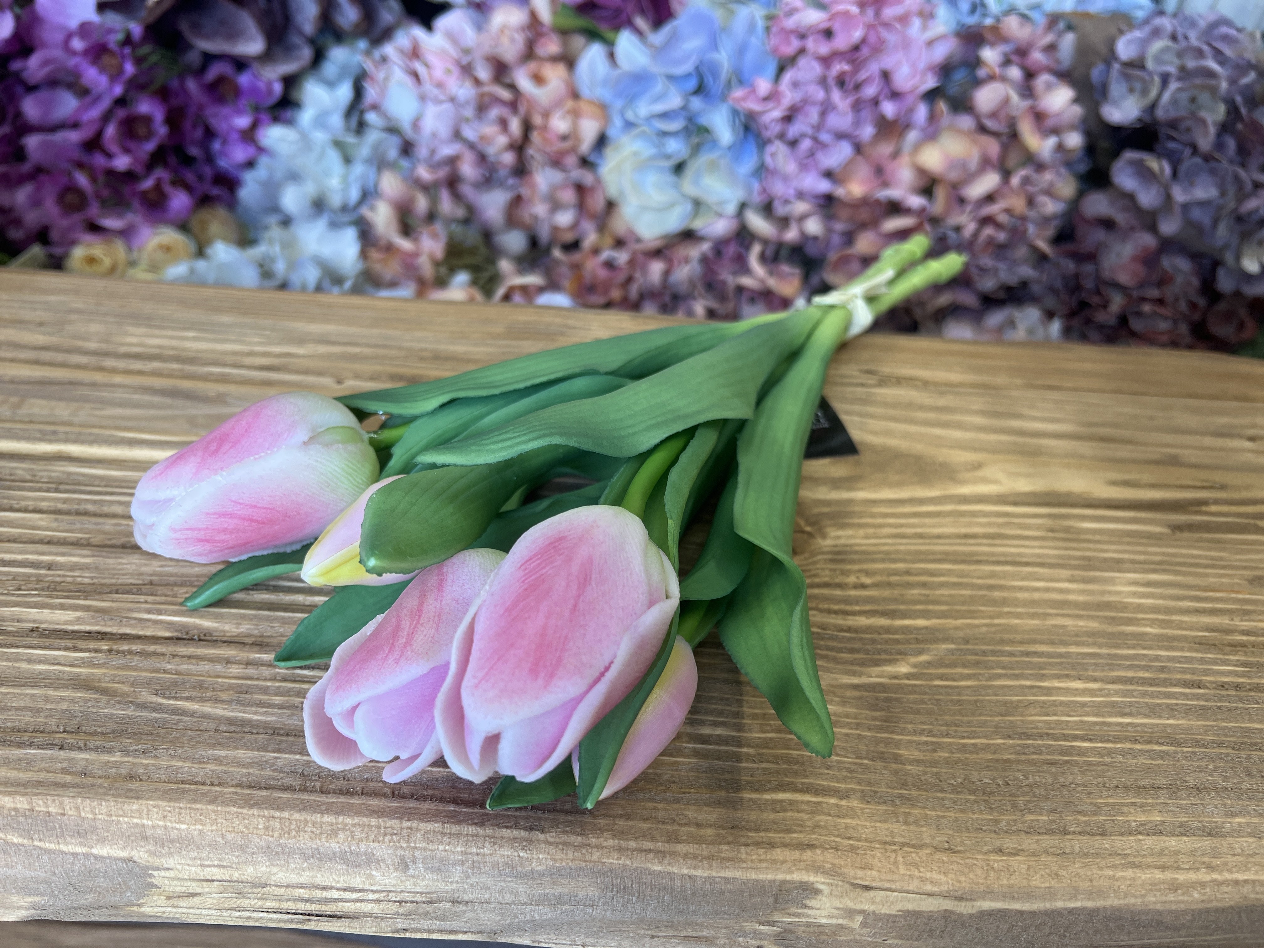 DEKO FLORALE, Kunstig tulipan, lyserd (naturtro), 5 stk. 30 cm. 