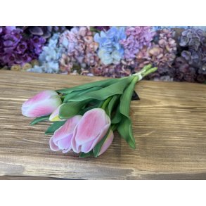DEKO FLORALE, Kunstig tulipan, lyserd (naturtro), 5 stk. 30 cm. 