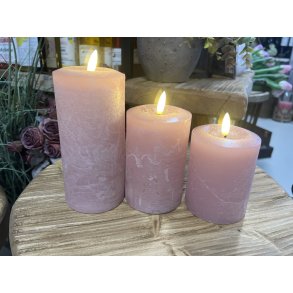 DEKO FLORALE, Bloklys LED, mauve, 7,6 cm. i diameter