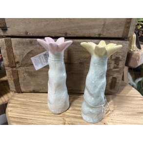 Speedtsberg, Vase med blomst, D7 x H17 cm. (grn/hvid)