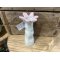 Speedtsberg, Vase med blomst, D7 x H17 cm. (grn/hvid)