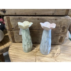 Speedtsberg, Vase med blomst, D6 x H15 cm. (grn/bl)