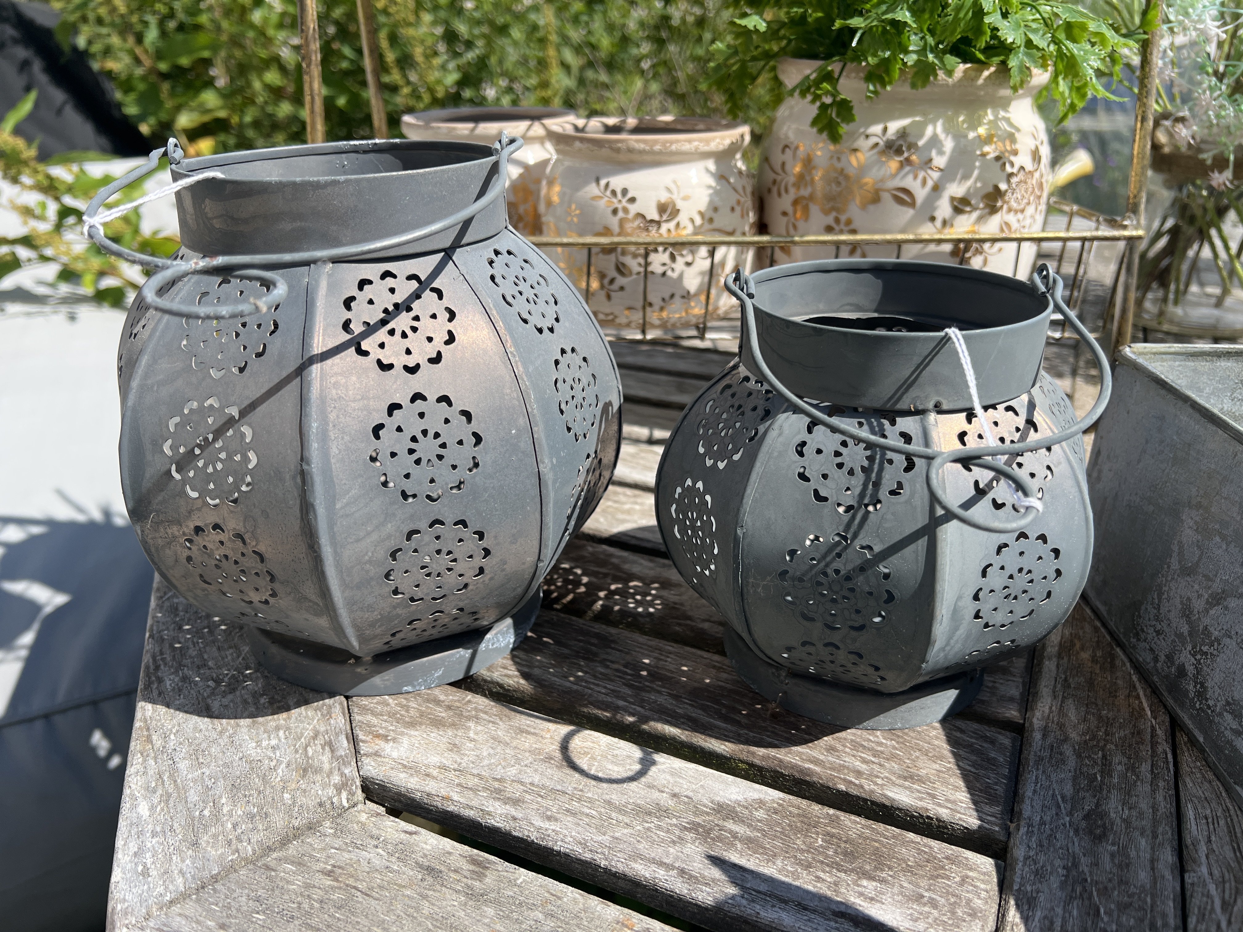 Chic Antique, Lanterne med mnster, zink