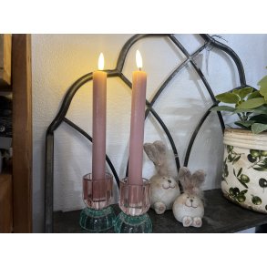 DEKO FLORALE, Kronelys (24 cm.) LED, lyserd, 2 stk., 2. sortering