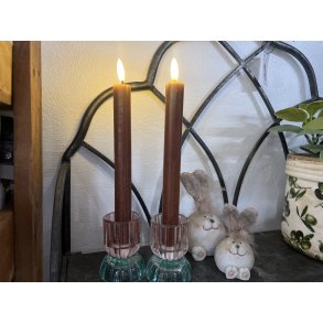 DEKO FLORALE, Kronelys (24 cm.) LED, brun, 2 stk., 2. sortering