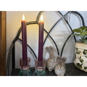 DEKO FLORALE, Kronelys (24 cm.) LED, lilla, 2 stk., 2. sortering