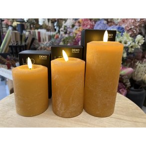 DEKO FLORALE, Bloklys LED, honey, 7,6 cm. i diameter