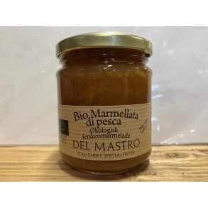 DEL MASTRO, kologisk Fersken Marmelade, ikke tilsat sukker, 210g.