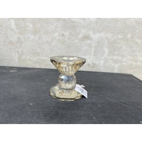 Speedtsberg, Lysestage i krystalglas, D6x7cm., lys brun