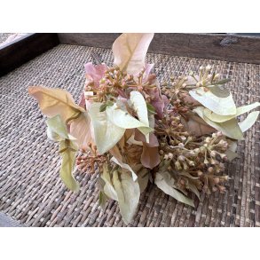 DEKO FLORALE, Kunstige eucalyptus gren med blade, 37 cm, gul/lyserd