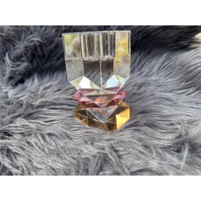 Speedtsberg, Cleo, Fyrfadsstage (krystal), D5 x 11cm., amber/lyserd/klar