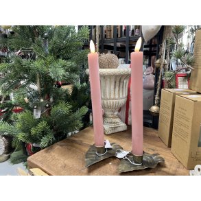 RESTSALG - 2. sortering: DEKO FLORALE, Kronelys LED, mauve, 2 stk.