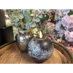 DEKO FLORALE, Kugle-lys, LED, sort, 10 cm. i diameter